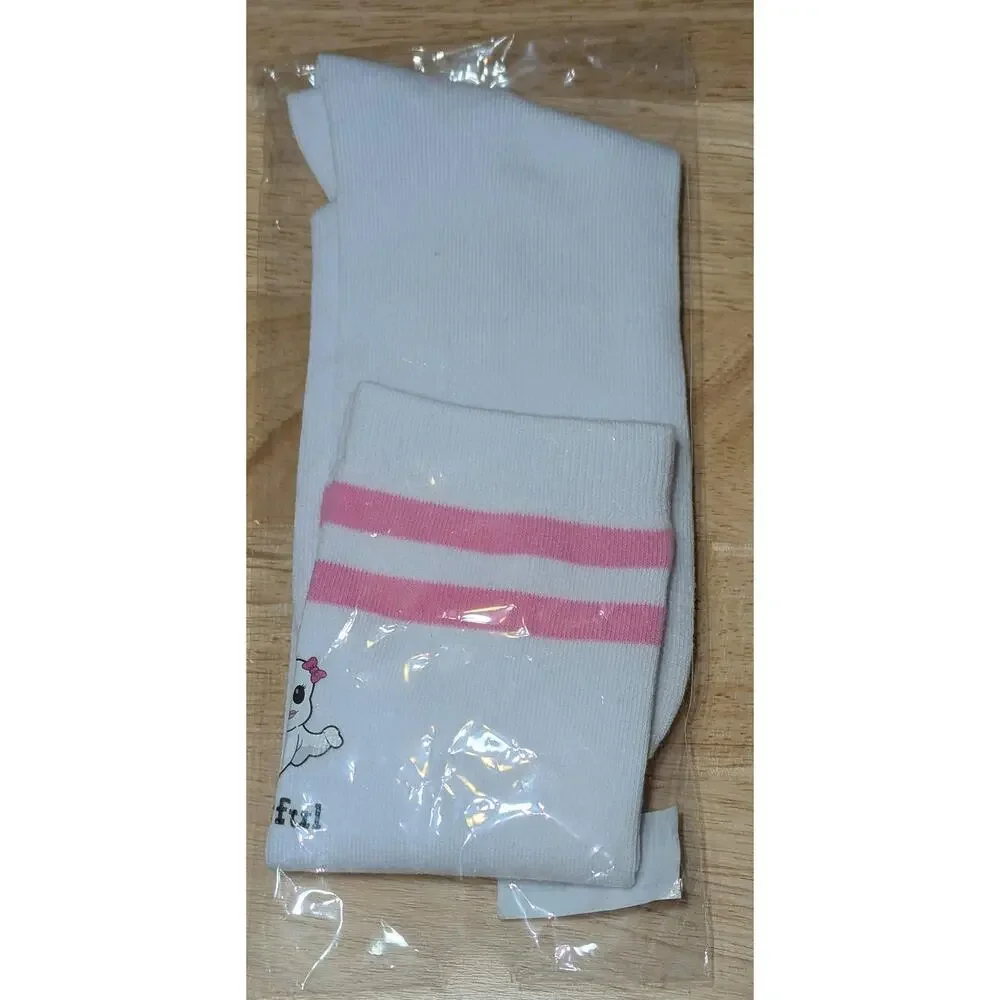 Womens Socks One Size White & Pink Knee High Boo-tiful Ghost Halloween